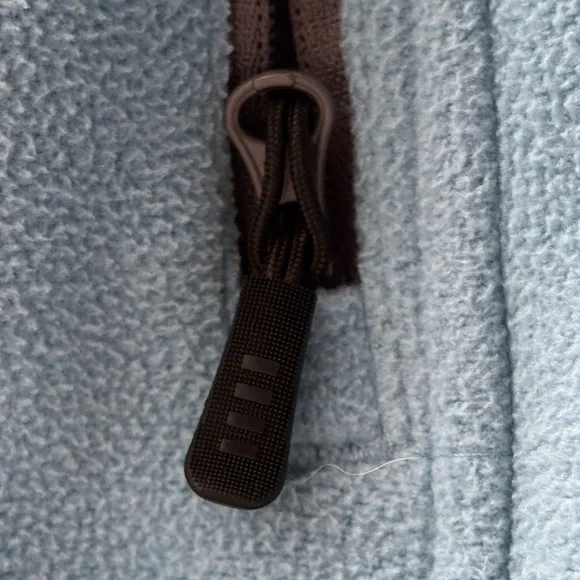 Lands End Women’s Full Zip Mock Neck Zipper Pocket Fleece Windcheck Jacket L - Picture 7 of 11